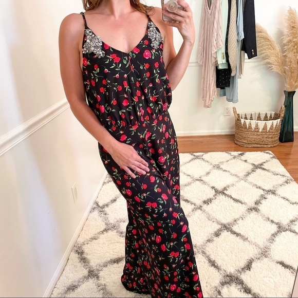 Revolve Dodo Bar Or Violetta Cherry Floral Pant Jumpsuit 6 - Picture 1 of 12